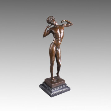 Nackt Bronze Skulptur Römisch Männlich Dekoration Messing Statue Tpy-104